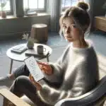 Woman in a norwegian living room adjusting battery settings on her smartphone